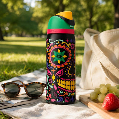 Lumvo Insulated Stainless Steel Water Bottle with Straw Lid