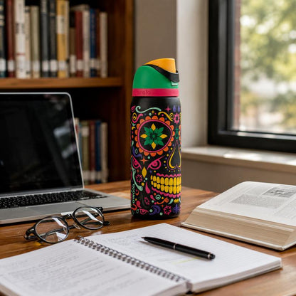 Lumvo Insulated Stainless Steel Water Bottle with Straw Lid
